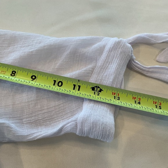 Mlle Gabrielle M 3/4 Sleeve Button Down Midi Dress Gauzy Beach Resort Spa Vacay - Picture 5 of 9